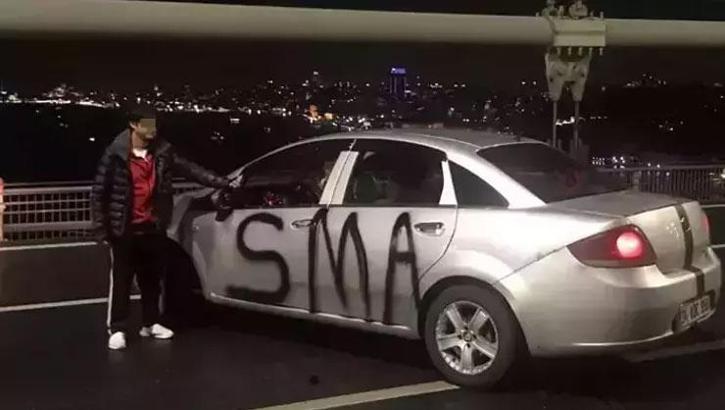'SMA' yazılı araçla köprüyü trafiğe kapatan şahsın  ifadesi ortaya çıktı