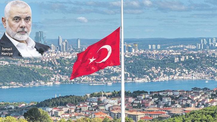 Türk bayrağı Haniye için yarıya indi