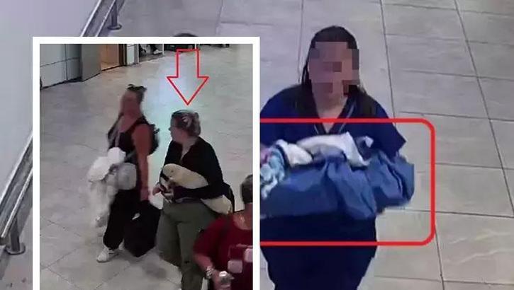 Bebeğini klozete bırakıp kaçmaya çalıştı! Rus uyruklu annenin görüntüleri ortaya çıktı