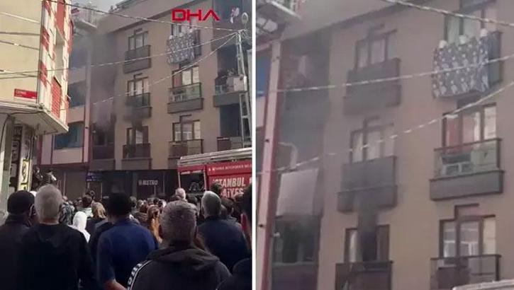 Esenyurt'ta 4 katlı binada korkutan yangın! Mahsur kalanlar kurtarıldı