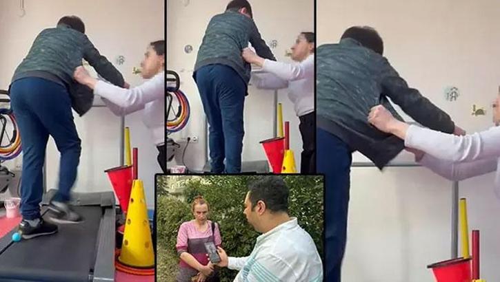 Aileye yanlışlıkla gönderilen skandal kayıt! Koşu bandında dayak