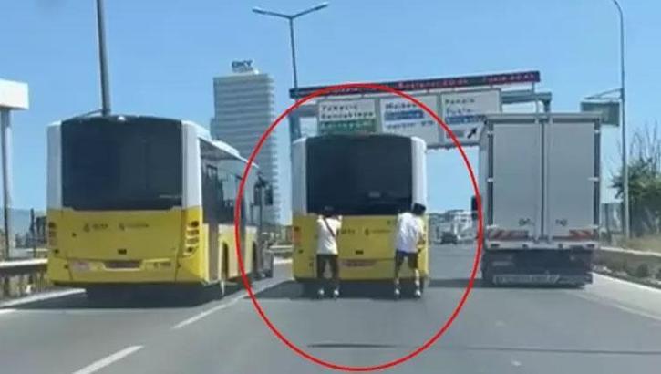 Patenli gençlerin tehlikeli yolculuğu! Korku dolu anlar kameralara yansıdı