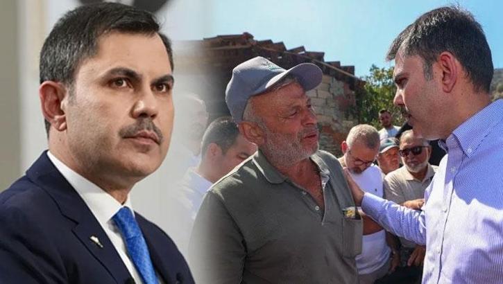 Bakan Kurum'dan yangında zarar gören köylere ziyaret! 'En geç 1 yıl içinde evlerinizi teslim edeceğiz'