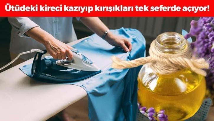 Ütü suyunun içine 2 damla ekleyin! Kireci anında kazıyıp çamaşırların tek seferde jilet gibi olmasını sağlıyor, kırışıklık bırakmıyor!
