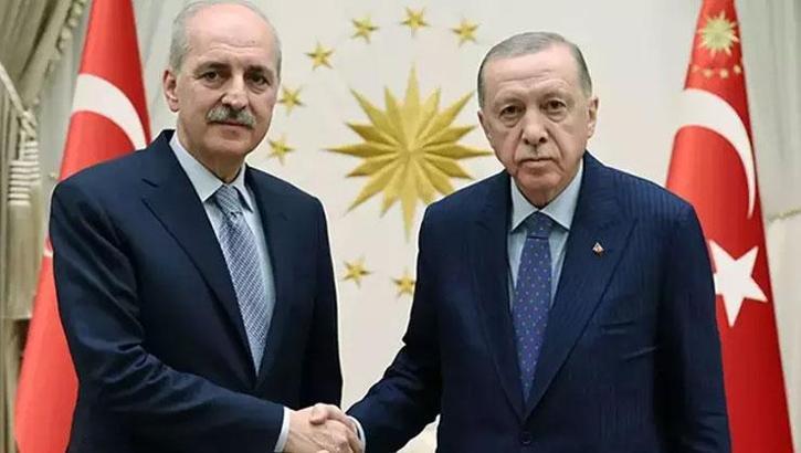Cumhurbaşkanı Erdoğan, TBMM Başkanı Kurtulmuş'u kabul etti
