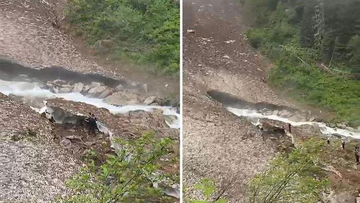 Rize'de kar kütlesi çöktü! Bir kişi aranıyor