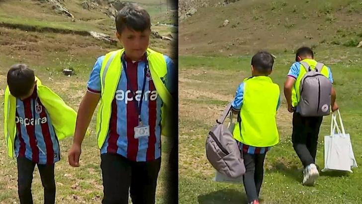 Bakan Kurum'dan yayladaki çöpleri toplayan iki kardeşe teşekkür