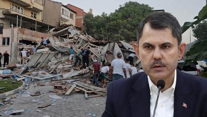 Bakan Kurum duyurdu! 'Yıkılan binada kolon kesildi mi, bakılıyor'