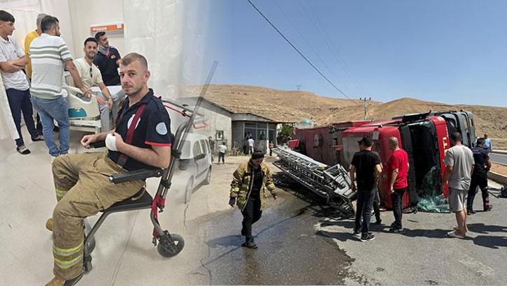 Trafik kazası geçiren itfaiye erlerinden göz dolduran hareket: Yaralı halde yangına müdahaleye devam ettiler