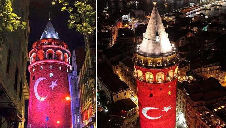 Galata Kulesi'nde milli maç heyecanı
