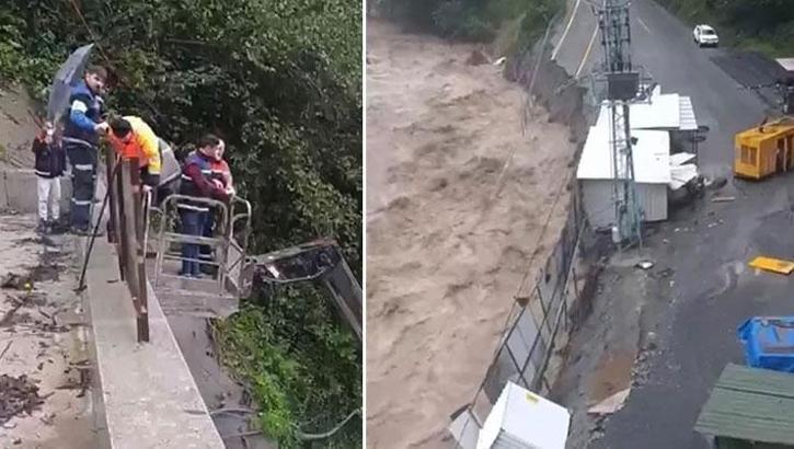 Rize'de sağanak alarmı! Köprü çöktü, vatandaşlar mahsur kaldı