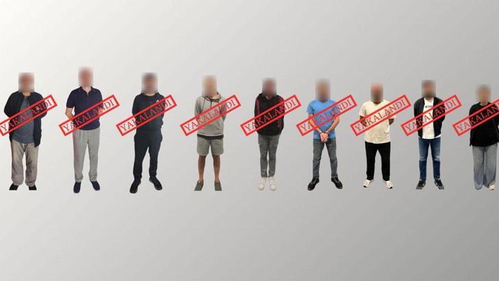 Kırmızı bültenle aranan 9 kişi yakalandı