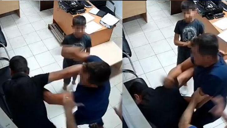 Polis merkezinde kayınço dayağı!