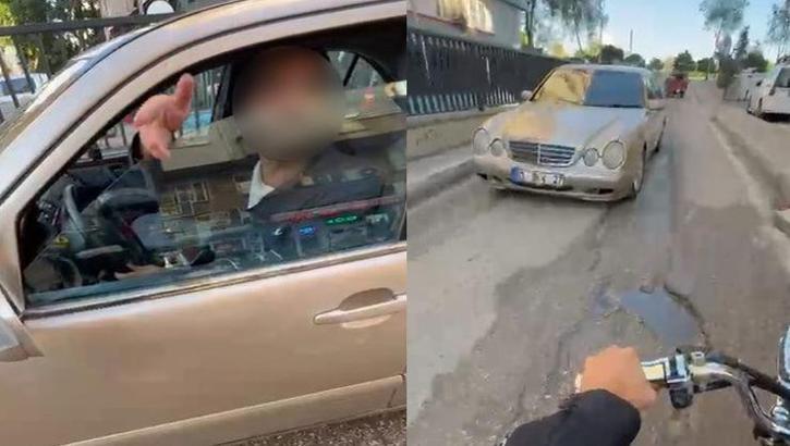 Aracıyla ters yönden giren sürücünün sözleri pes dedirtti!