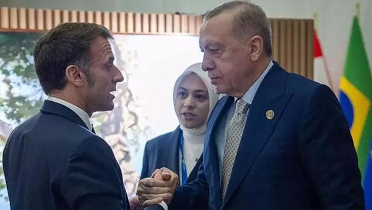 Cumhurbaşkanı Erdoğan, Fransa Cumhurbaşkanı Macron ile görüştü