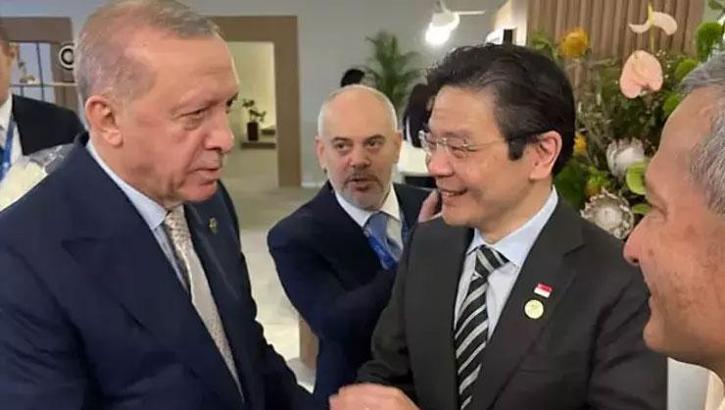 Cumhurbaşkanı Erdoğan, Singapur Başbakanı Lawrence Wong ile görüştü