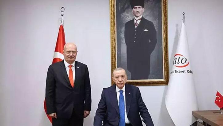 Cumhurbaşkanı Erdoğan, ATO Başkanı Baran'ın da aralarında bulunduğu heyeti kabul etti