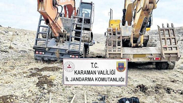 Kepçeyle define avına suçüstü