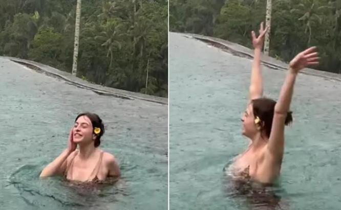 Melis Sezen Bali’de yağmur altında dans etti!