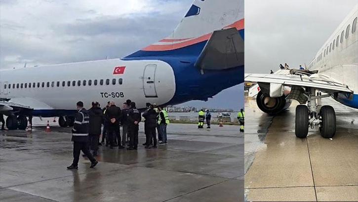 Antalya'da korkutan kaza ucuz atlatıldı! Kalkış hazırlığı yapan uçağın tekerlekleri fırladı