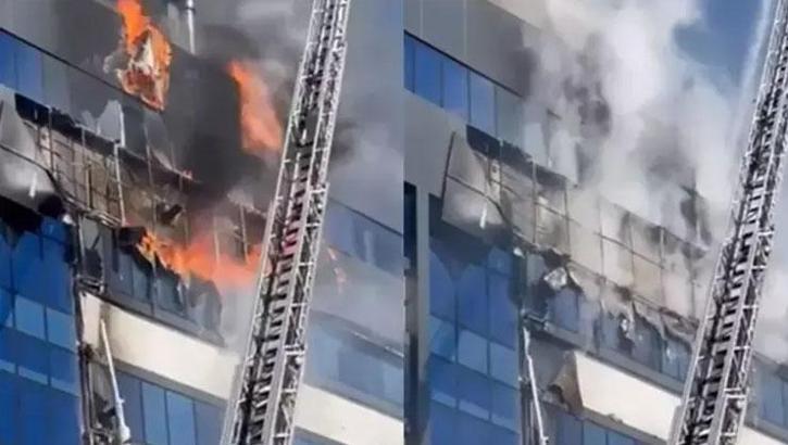Kocaeli'de 7 katlı iş merkezinde yangın