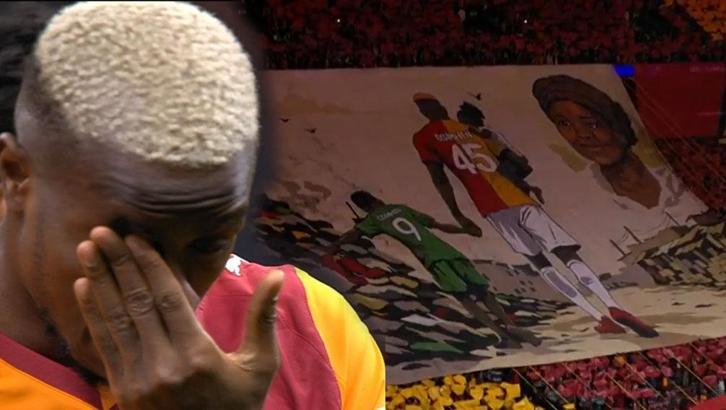Victor Osimhen gözyaşlarına boğuldu! Galatasaray taraftarından duygusal koreografi