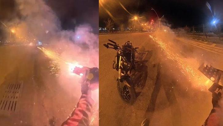 Motosikletten peş peşe ateşledi! Yaptığı 'şaka' kimsenin hoşuna gitmedi