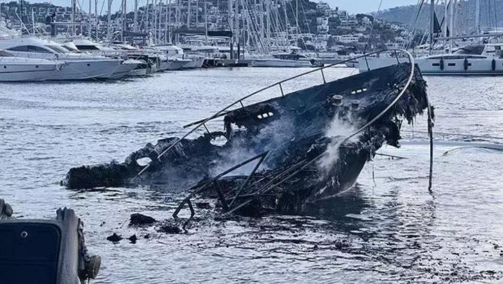 Bodrum'da 7 lüks yat battı