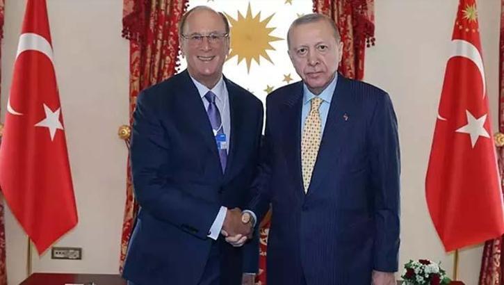 Cumhurbaşkanı Erdoğan, Dünya Ekonomik Forumu Başkanı Laurence D. Fink'i kabul etti
