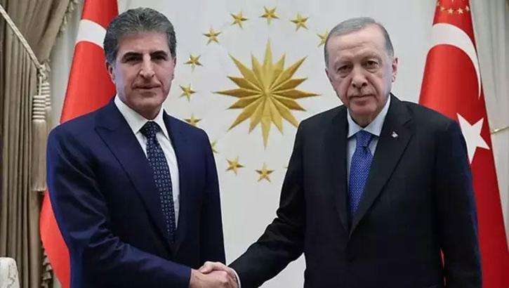 Cumhurbaşkanı Erdoğan, Irak Kürt Bölgesel Yönetimi Başkanı Neçirvan Barzani ile görüştü