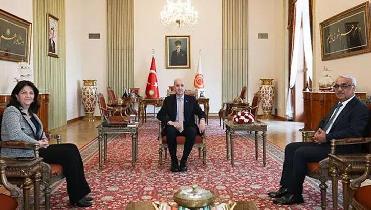 TBMM Başkanı Kurtulmuş, DEM Parti'li Buldan ve Sancar'ı kabul etti