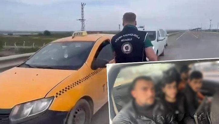Taksiyle 'göçmen' kaçıran sürücüleri polis böyle yakaladı! 334 bin TL ceza