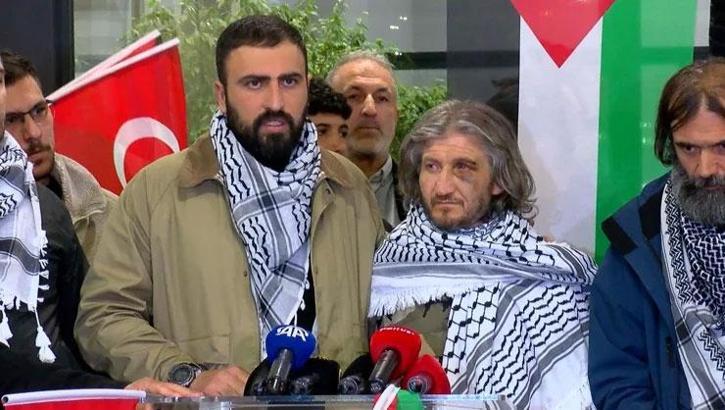 Sumud Filosu'ndaki aktivistlerden Hüseyin Oral, İstanbul'a geldi