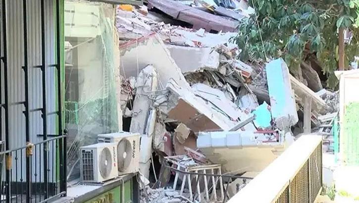 Güngören'de apartman yıkımında korku dolu anlar! Bir anda çöktü, 2 bina tahliye edildi