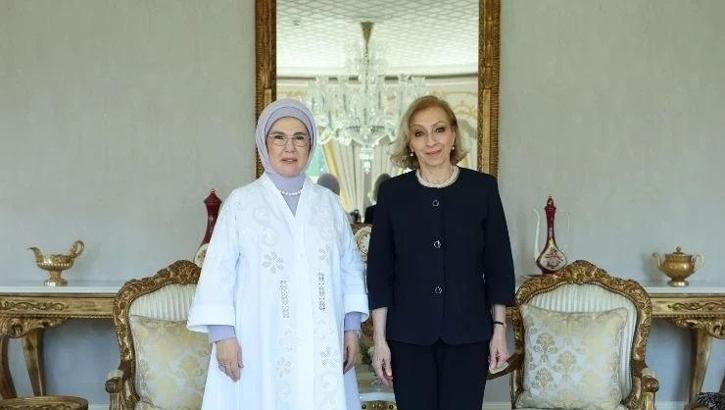 Emine Erdoğan, Lübnan Başbakanı'nın eşi Selam ile görüştü
