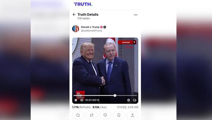 ABD Başkanı Trump’tan NATO Zirvesi'ne ilişkin DHA logolu paylaşım