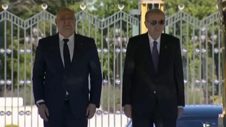 Cumhurbaşkanı Erdoğan, Lübnan Cumhurbaşkanı Avn'ı Külliye'de resmi törenle karşıladı
