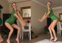 Cansu Taşkın'dan bir garip yeşil uzaylı dansı!
