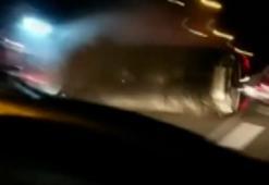 Trafik yoğunluğunu çekerken feci kazayı böyle görüntüledi