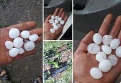 Fındık büyüklüğünde dolu yağdı!