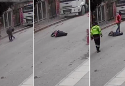 Elazığ'daki deprem esnasında bir kişinin pencereden atladığı anlar kamerada