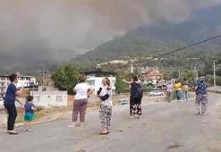 Muğla Yatağan'da çıkan yangın evlere yaklaştı