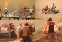 Son dakika: Bodrum'daki yangında nefes kesen anlar! Ölümden teknelerle kaçtılar