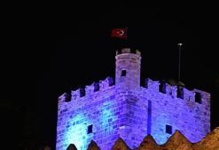 Bodrum Kalesi maviye büründü