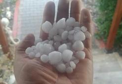 Misket büyüklüğünde dolu yağdı