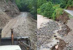 Zonguldak’ta heyelan nedeniyle yol trafiğe kapandı