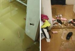 Sarıyer’de inşaattan taşan çamurlu suyun bastığı ev oturulamaz hale geldi