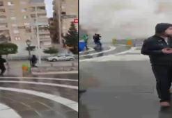 Şanlıurfa’da binanın yıkıldığı anlar anbean kamerada