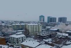 Malatya’da binaların çökme anı saniye saniye kaydedildi