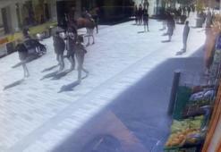 Taksim Meydanı’nda ilginç olay! Kapkaççıya çay bardağı fırlatıp çelme taktılar